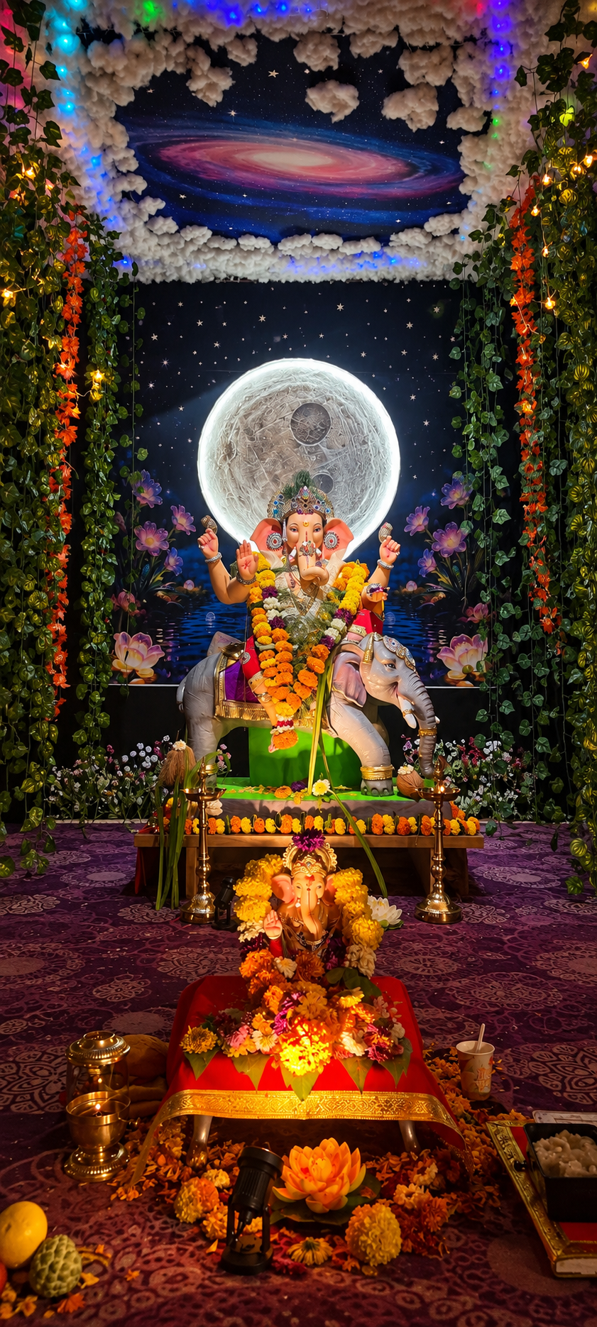 Enhanced portrait wallpaper of Sai Vista Ganpati Bappa 2026